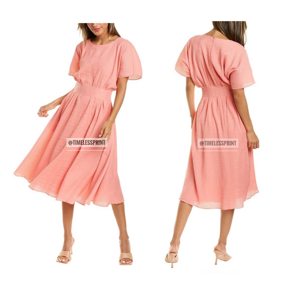 Club Monaco Tea Rose Seersucker Midi Dress